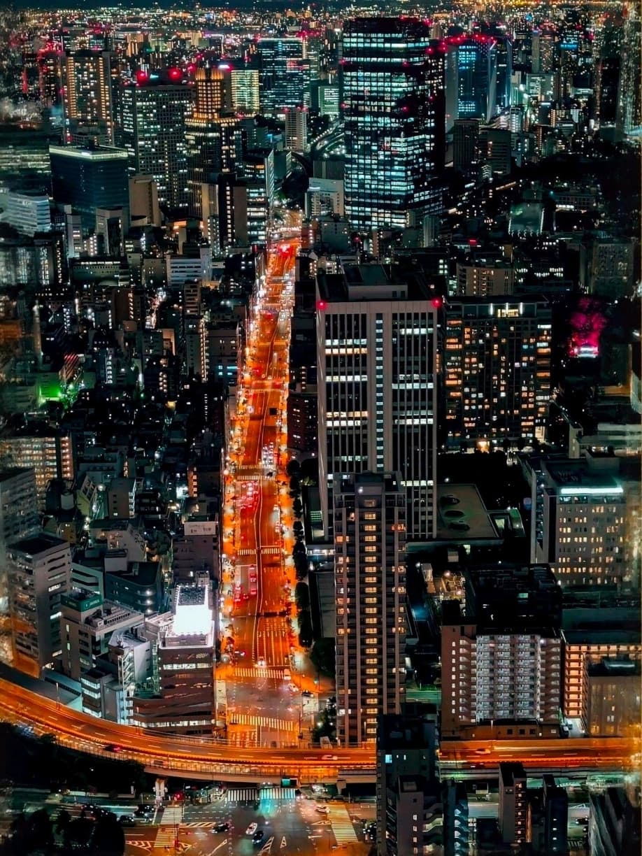 Tokyo city lights at night